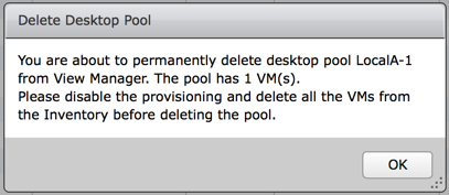 Horizon 7 Desktop Pool Deletion Feature